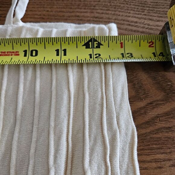 Ivory Knit Halter Backless Mini Dress Tie Open Back Summer Party Dress Sz S NEW - Picture 3 of 7